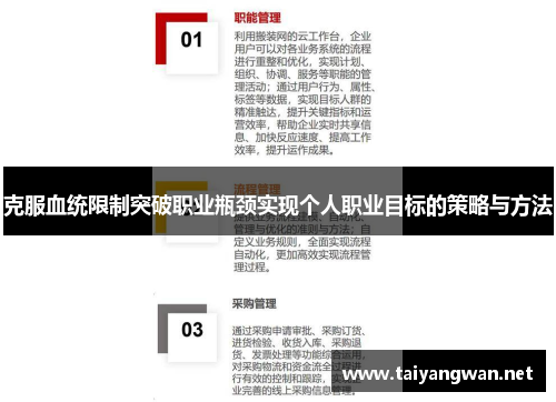 克服血统限制突破职业瓶颈实现个人职业目标的策略与方法